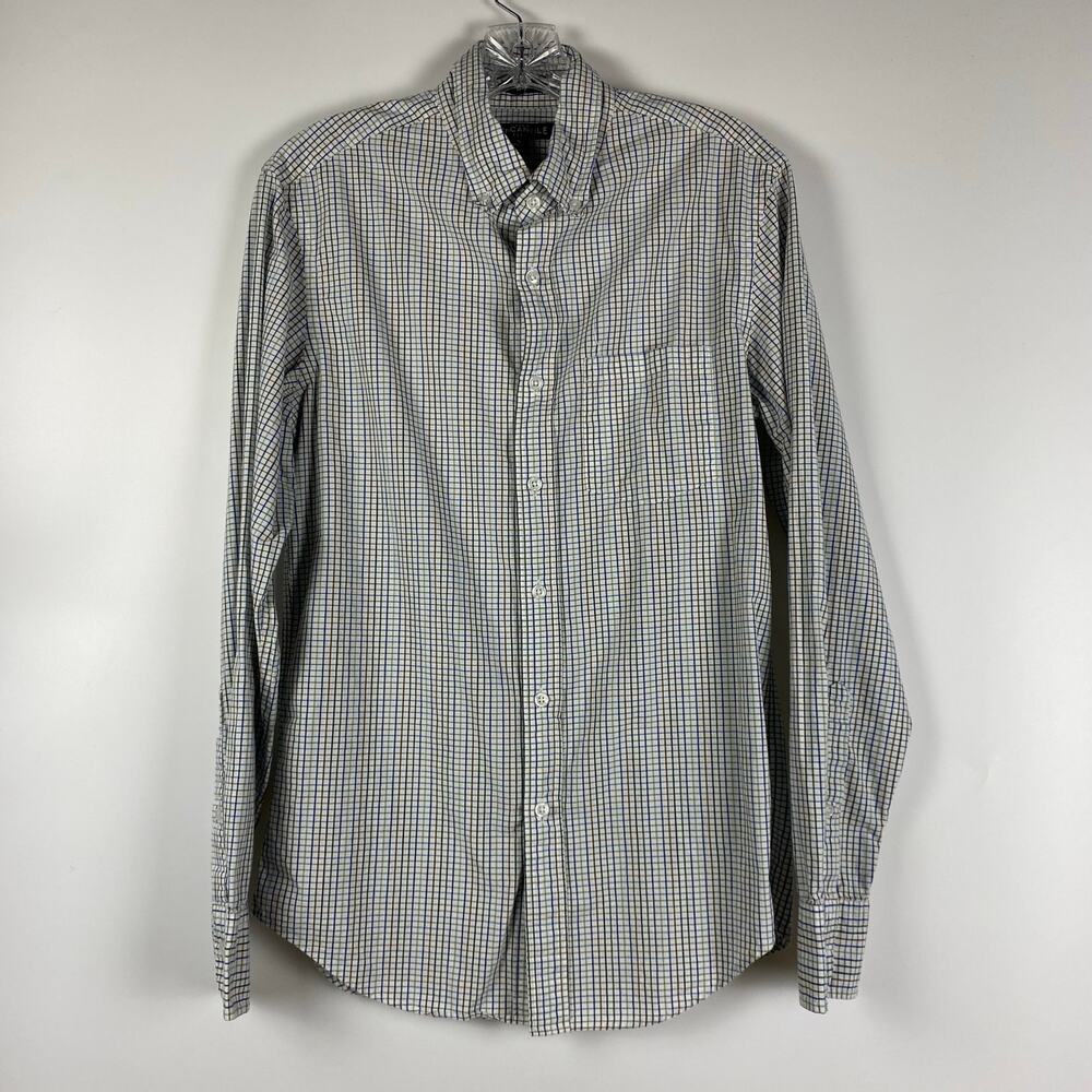 J Crew Mercantile Flex Slim Button Down Plaid Multicolor Shirt Mens Size Small - Picture 3 of 11